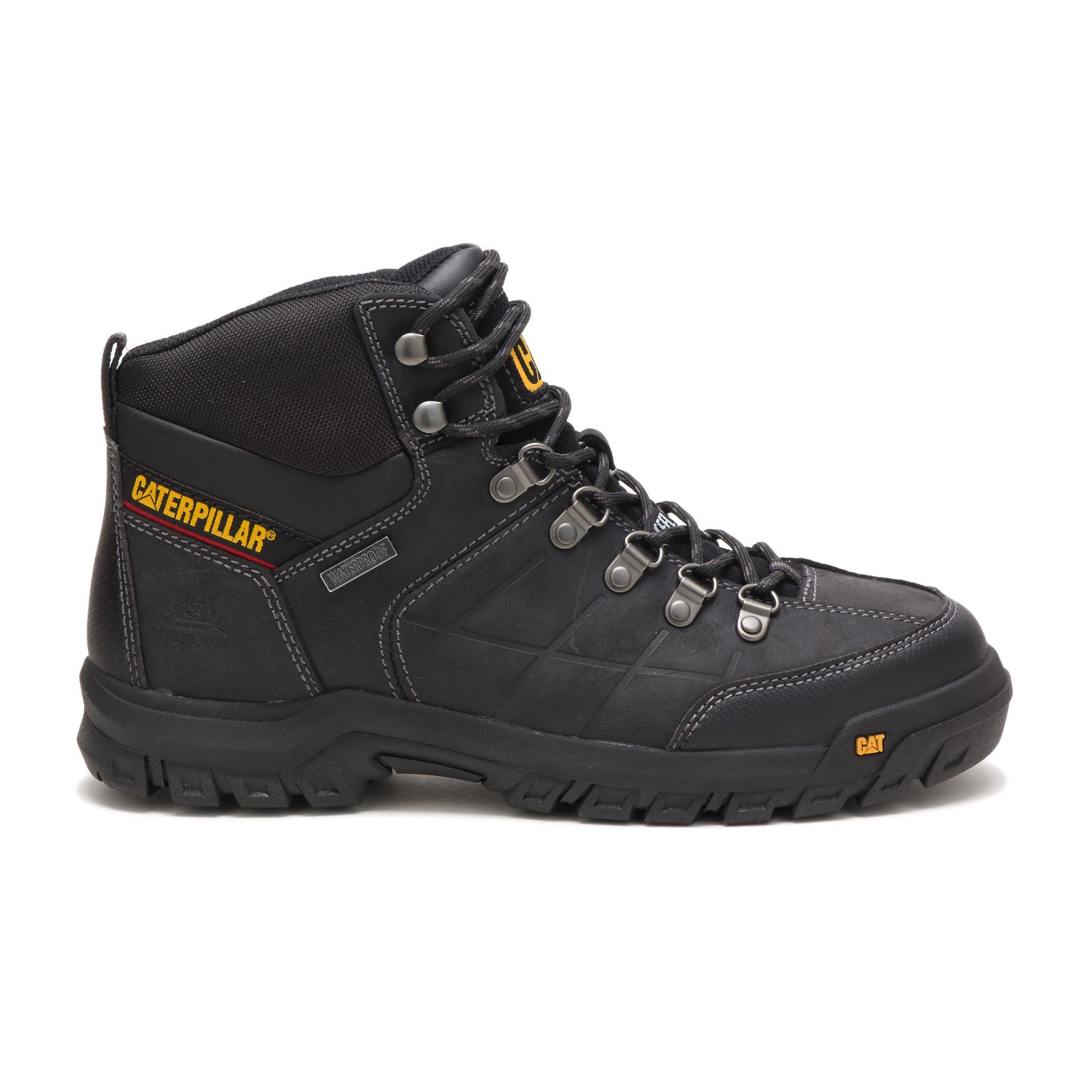 Caterpillar Threshold Waterproof Steel Toe - Mens Steel Toe Boots - Black - NZ (597PTQCHZ)